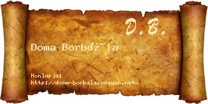 Doma Borbála névjegykártya