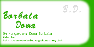 borbala doma business card