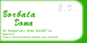 borbala doma business card